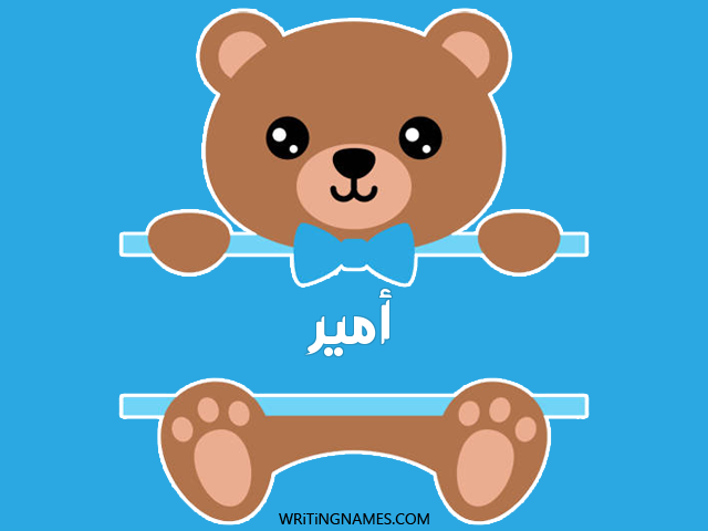 إسم أمير مكتوب على صور دبدوب مزخرف بالعربي