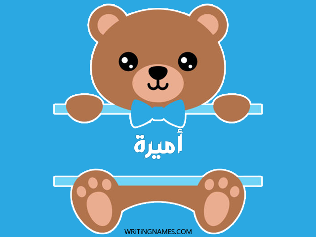 إسم أميرة مكتوب على صور دبدوب مزخرف بالعربي