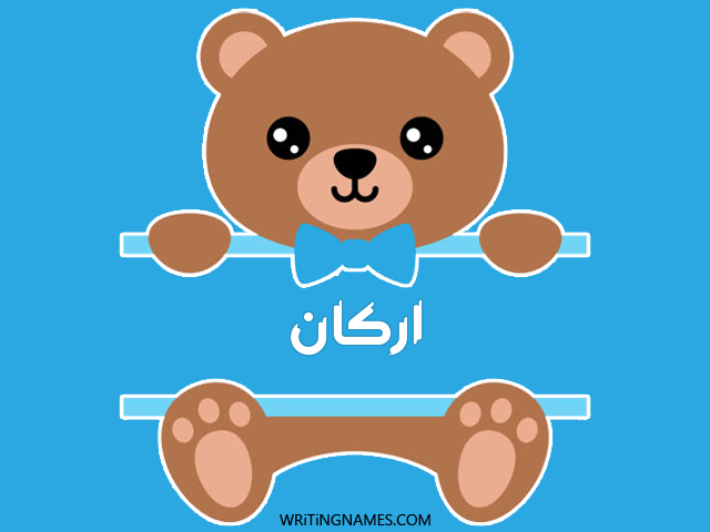 إسم أركان مكتوب على صور دبدوب مزخرف بالعربي