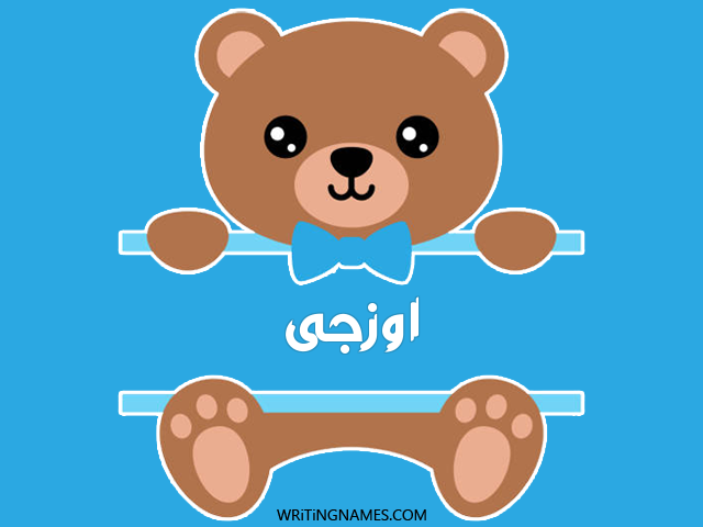 إسم اوزجى مكتوب على صور دبدوب مزخرف بالعربي