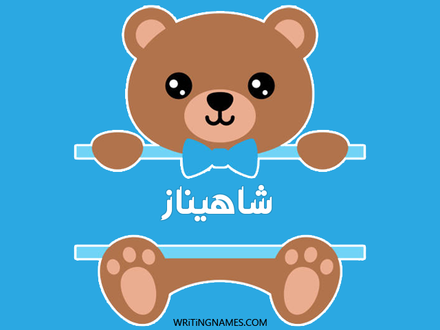 إسم شاهيناز مكتوب على صور دبدوب مزخرف بالعربي