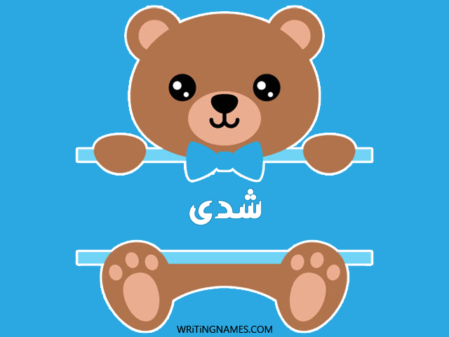 إسم شذى مكتوب على صور دبدوب مزخرف بالعربي