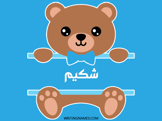 إسم شكيم مكتوب على صور دبدوب مزخرف بالعربي