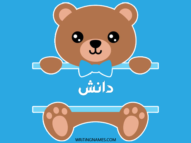 إسم دانش مكتوب على صور دبدوب مزخرف بالعربي
