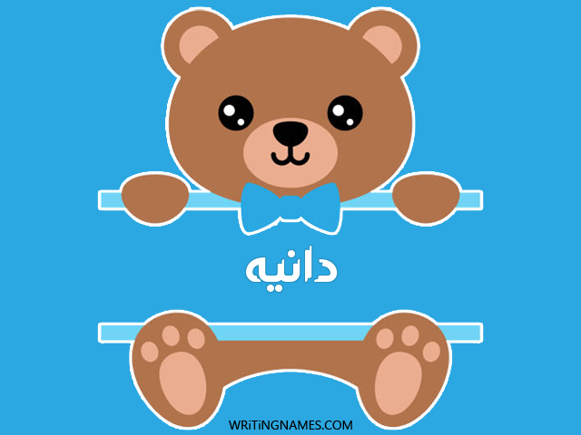 إسم دانيه مكتوب على صور دبدوب مزخرف بالعربي