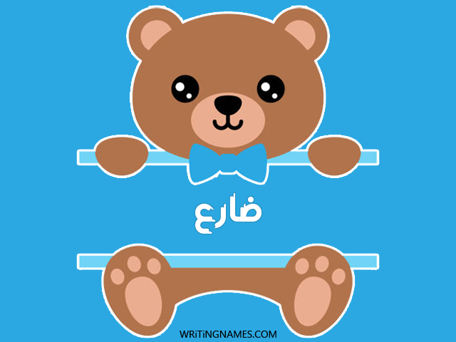 إسم ضارع مكتوب على صور دبدوب مزخرف بالعربي
