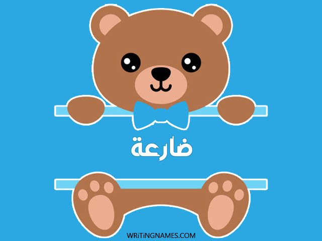 إسم ضارعة مكتوب على صور دبدوب مزخرف بالعربي