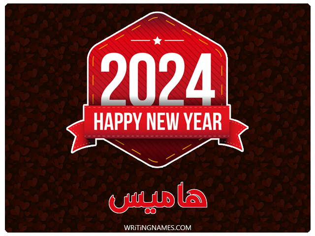 إسم هاميس مكتوب على صور السنة الميلادية 2024 مزخرف بالعربي