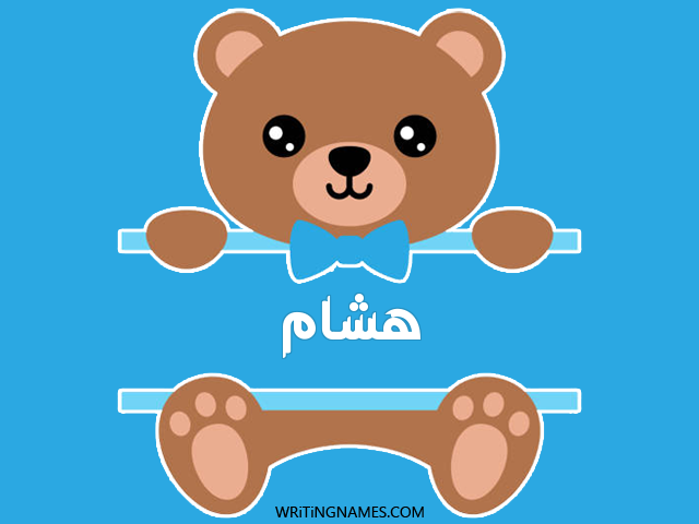 إسم هشام مكتوب على صور دبدوب مزخرف بالعربي