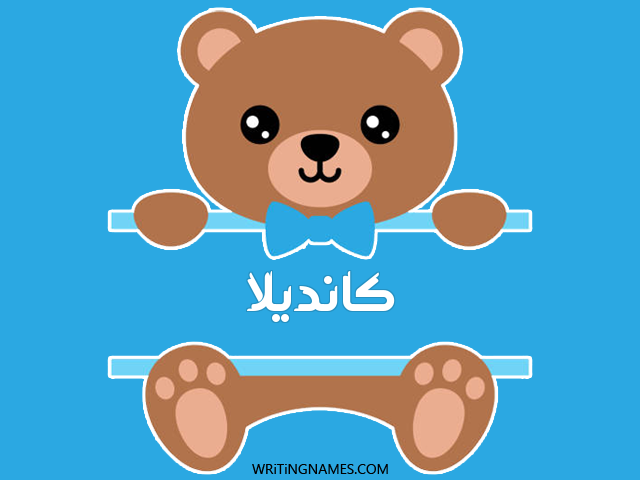 إسم كانديلا مكتوب على صور دبدوب مزخرف بالعربي