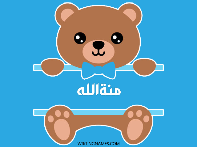 إسم منةالله مكتوب على صور دبدوب مزخرف بالعربي