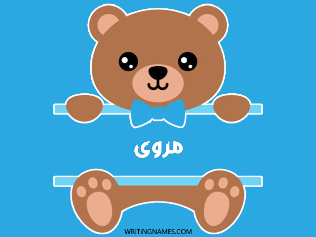 إسم مروى مكتوب على صور دبدوب مزخرف بالعربي