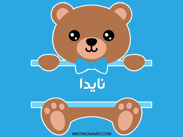 إسم نايدا مكتوب على صور دبدوب مزخرف بالعربي