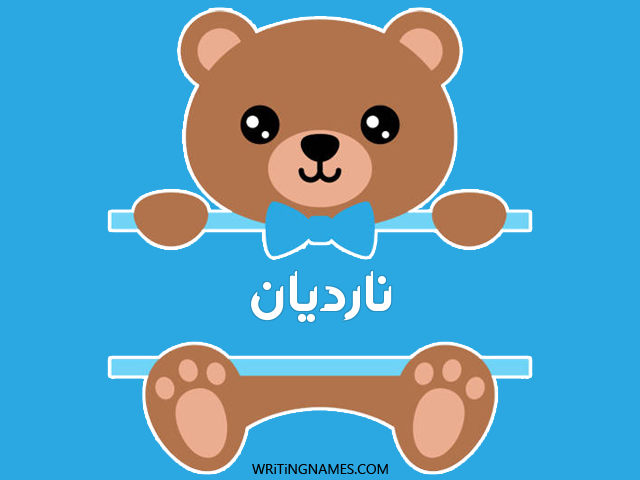 إسم نارديان مكتوب على صور دبدوب مزخرف بالعربي