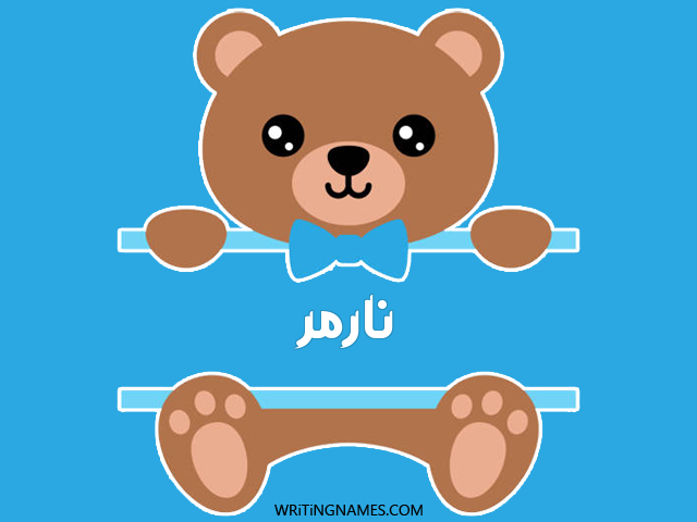 إسم نارمر مكتوب على صور دبدوب مزخرف بالعربي