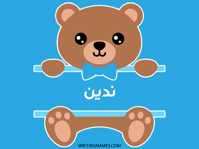 إسم ندين مكتوب على صور دبدوب مزخرف بالعربي