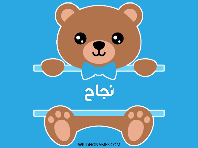 إسم نجاح مكتوب على صور دبدوب مزخرف بالعربي