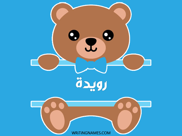 إسم رويدا مكتوب على صور دبدوب مزخرف بالعربي