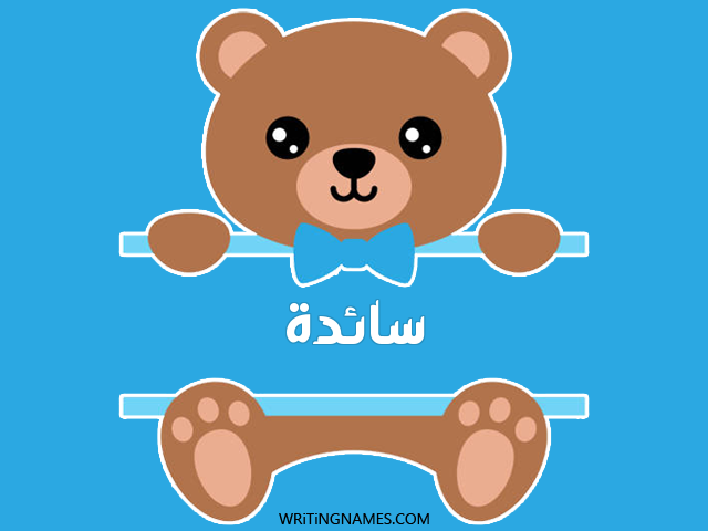 إسم سايدا مكتوب على صور دبدوب مزخرف بالعربي