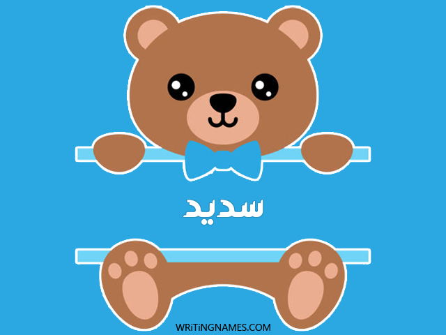 إسم سديد مكتوب على صور دبدوب مزخرف بالعربي