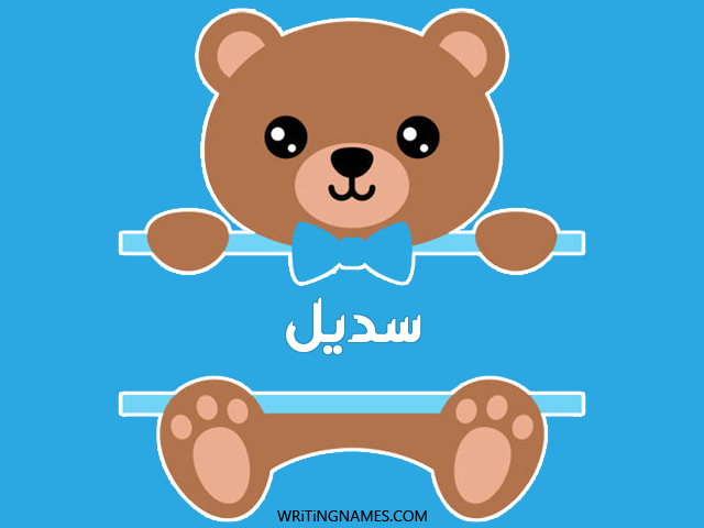 إسم سديل مكتوب على صور دبدوب مزخرف بالعربي