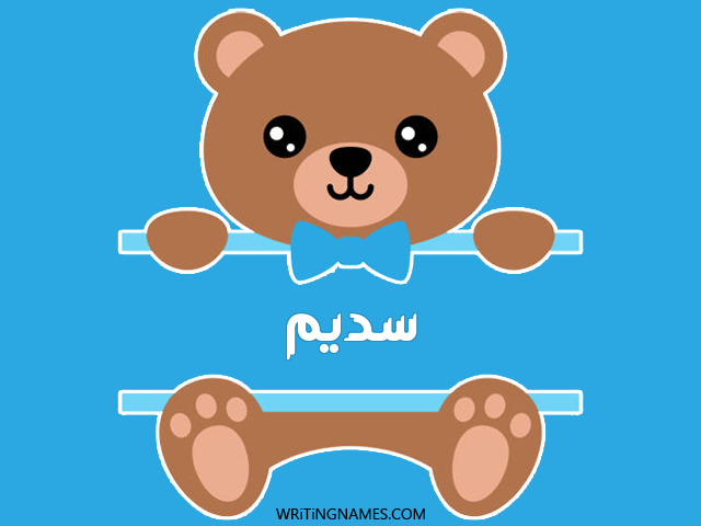 إسم سديم مكتوب على صور دبدوب مزخرف بالعربي