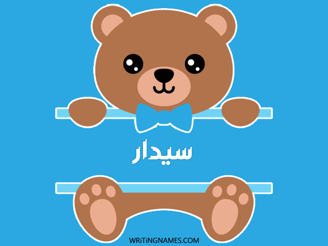 إسم سيدار مكتوب على صور دبدوب مزخرف بالعربي