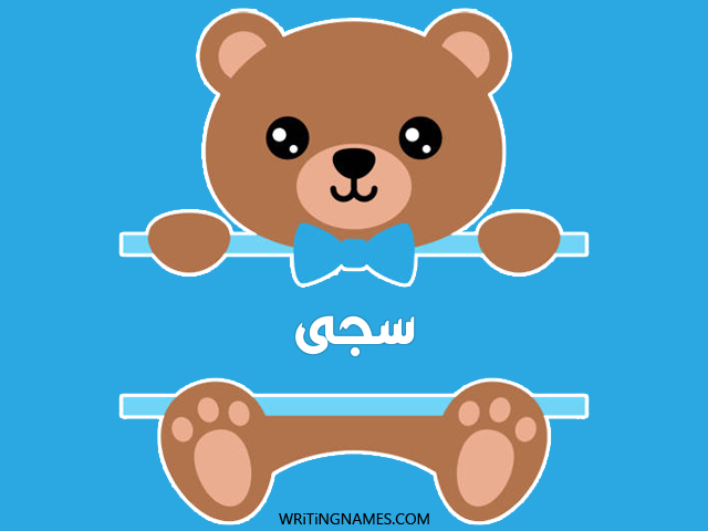 إسم سجى مكتوب على صور دبدوب مزخرف بالعربي