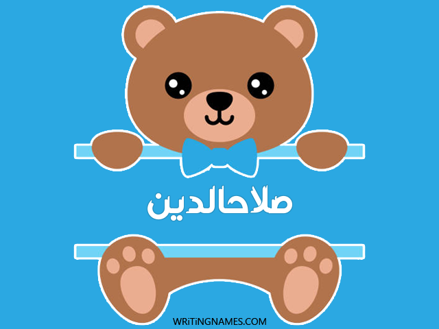 إسم صلاحالدين مكتوب على صور دبدوب مزخرف بالعربي