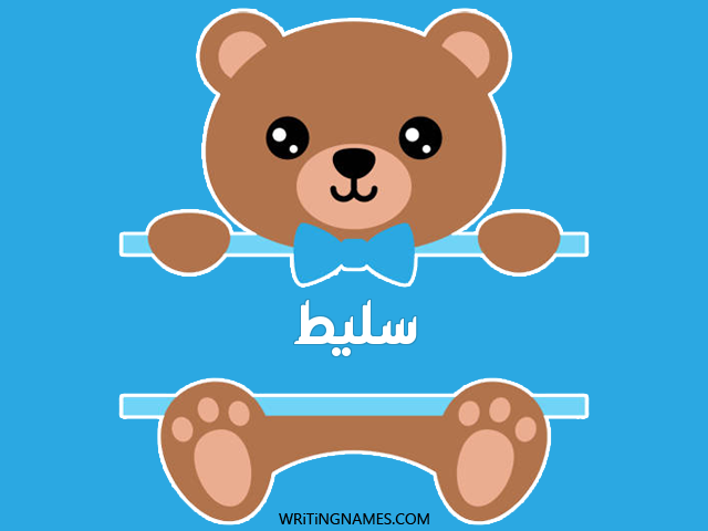 إسم سليط مكتوب على صور دبدوب مزخرف بالعربي