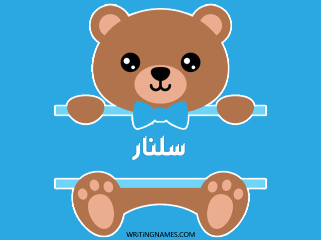 إسم سلنار مكتوب على صور دبدوب مزخرف بالعربي