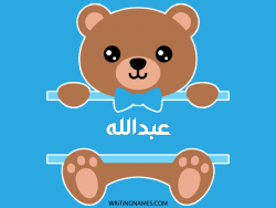 إسم عبدالله مكتوب على صور دبدوب بالعربي