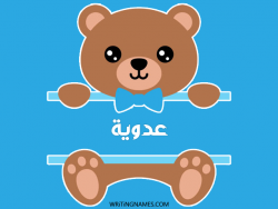 إسم عدوية مكتوب على صور دبدوب بالعربي