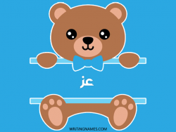 إسم عز مكتوب على صور دبدوب مزخرف بالعربي