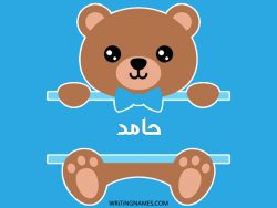 إسم حامد مكتوب على صور دبدوب مزخرف بالعربي