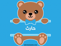 إسم حارث مكتوب على صور دبدوب بالعربي