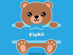 إسم حميدو مكتوب على صور دبدوب مزخرف بالعربي