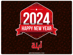 إسم أبلة مكتوب على صور السنة الميلادية 2024 بالعربي