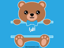 إسم أفرا مكتوب على صور دبدوب بالعربي