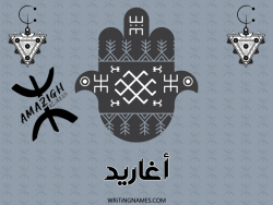 إسم أغاريد مكتوب على صور رأس السنة الأمازيغية بالعربي