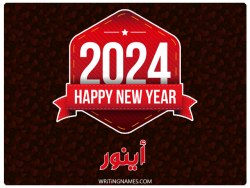 إسم أينور مكتوب على صور السنة الميلادية 2024 بالعربي