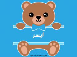 إسم أيسر مكتوب على صور دبدوب بالعربي
