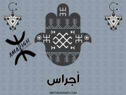 إسم أجراس مكتوب على صور رأس السنة الأمازيغية بالعربي