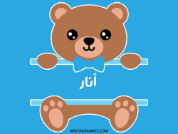 إسم انار مكتوب على صور دبدوب مزخرف بالعربي
