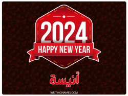 إسم أنيسة مكتوب على صور السنة الميلادية 2024 بالعربي