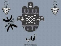 إسم آراب مكتوب على صور رأس السنة الأمازيغية بالعربي