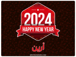 إسم أرين مكتوب على صور السنة الميلادية 2024 بالعربي