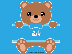 إسم بارق مكتوب على صور دبدوب بالعربي