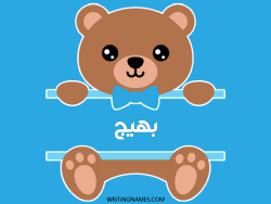 إسم بهيج مكتوب على صور دبدوب بالعربي