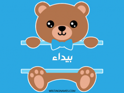 إسم بيداء مكتوب على صور دبدوب بالعربي
